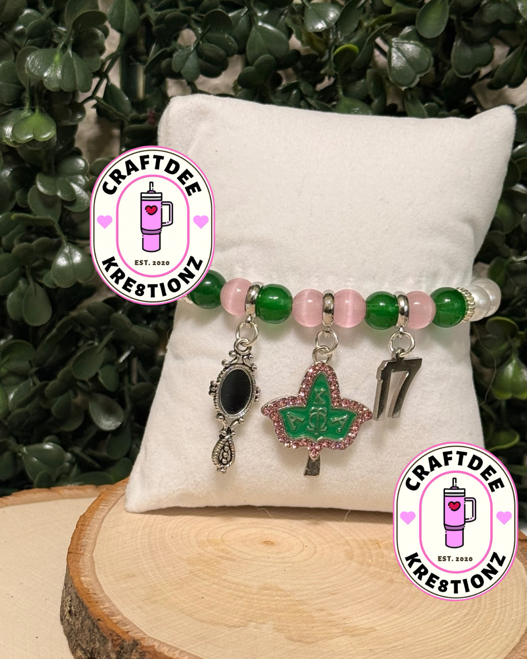 Pink and Green Bracelet Set