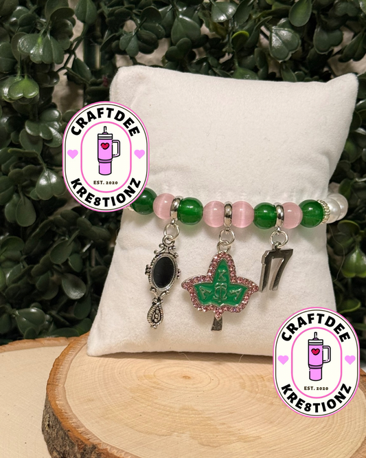 Pink and Green Bracelet Set