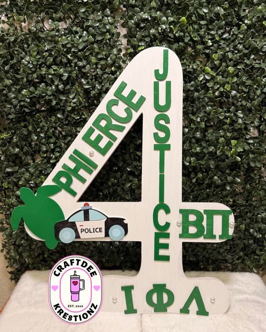 Personalized Wood Sorority/Fraternity Number