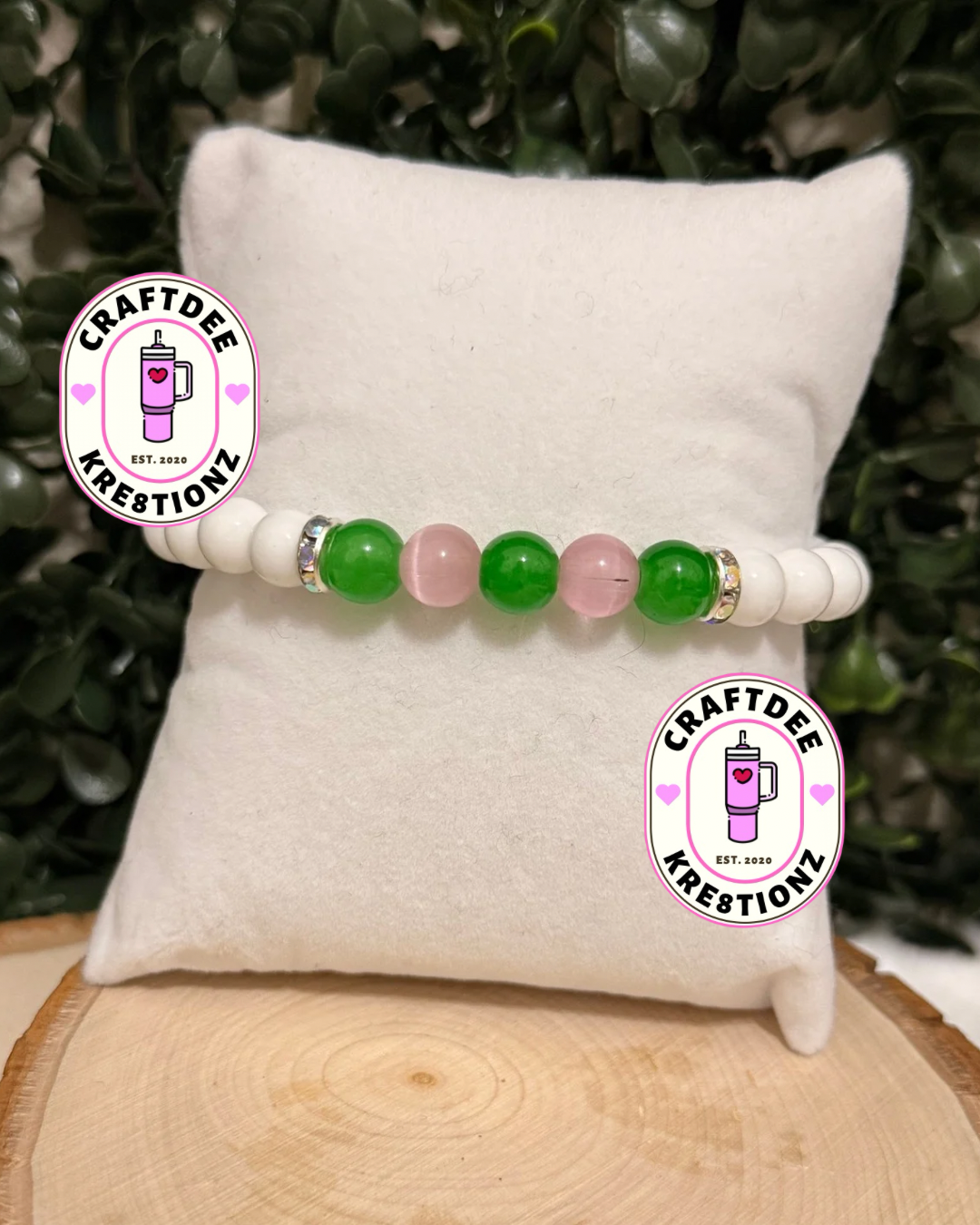 Pink and Green Bracelet Set