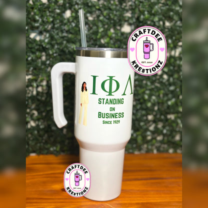 40oz Personalized Iota Phi Lambda Tumbler
