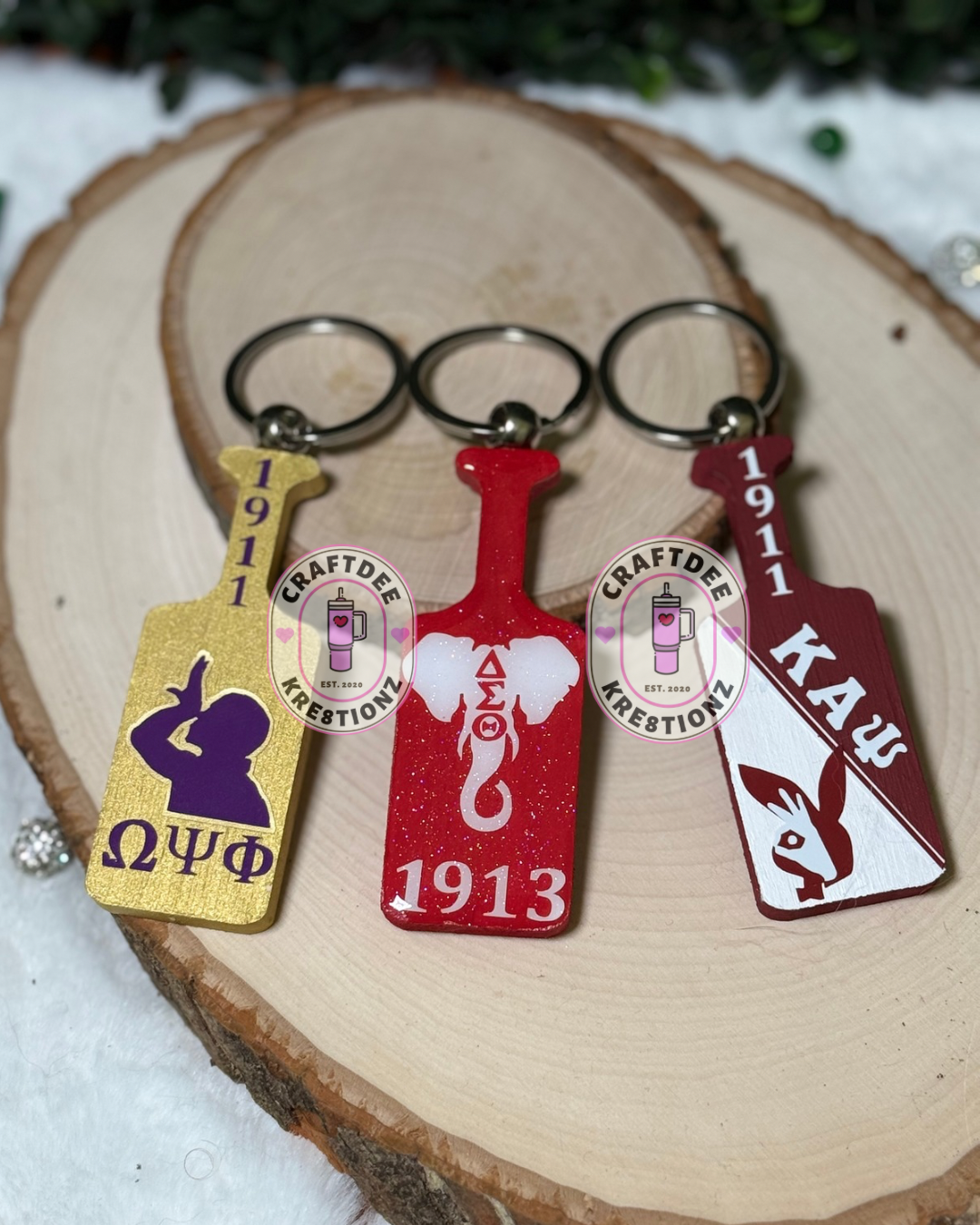 Greek Paddle Keychain